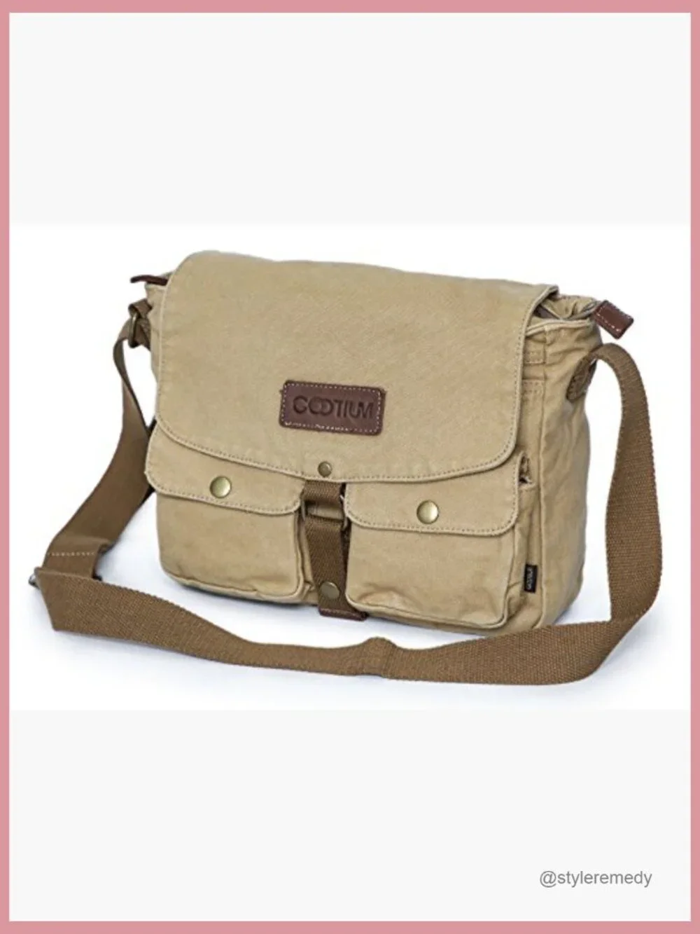 Canvas Messenger Bag - Vintage Crossbody Shoulder Bag Military Satchel with